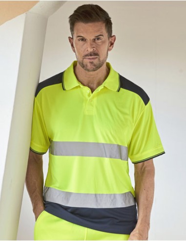 YOK-HVJ220-Hi-Vis Two-Tone Polo